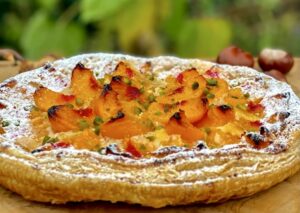August Angebot Blätterteigtarte Pfirsich 26 cm